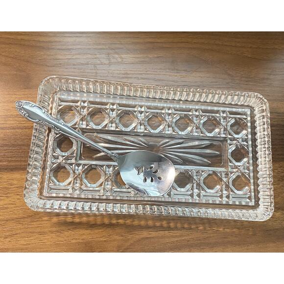 Royal Brighton Cranberry Tray With Server Indiana Glass New Vintage - Picture 1 of 9